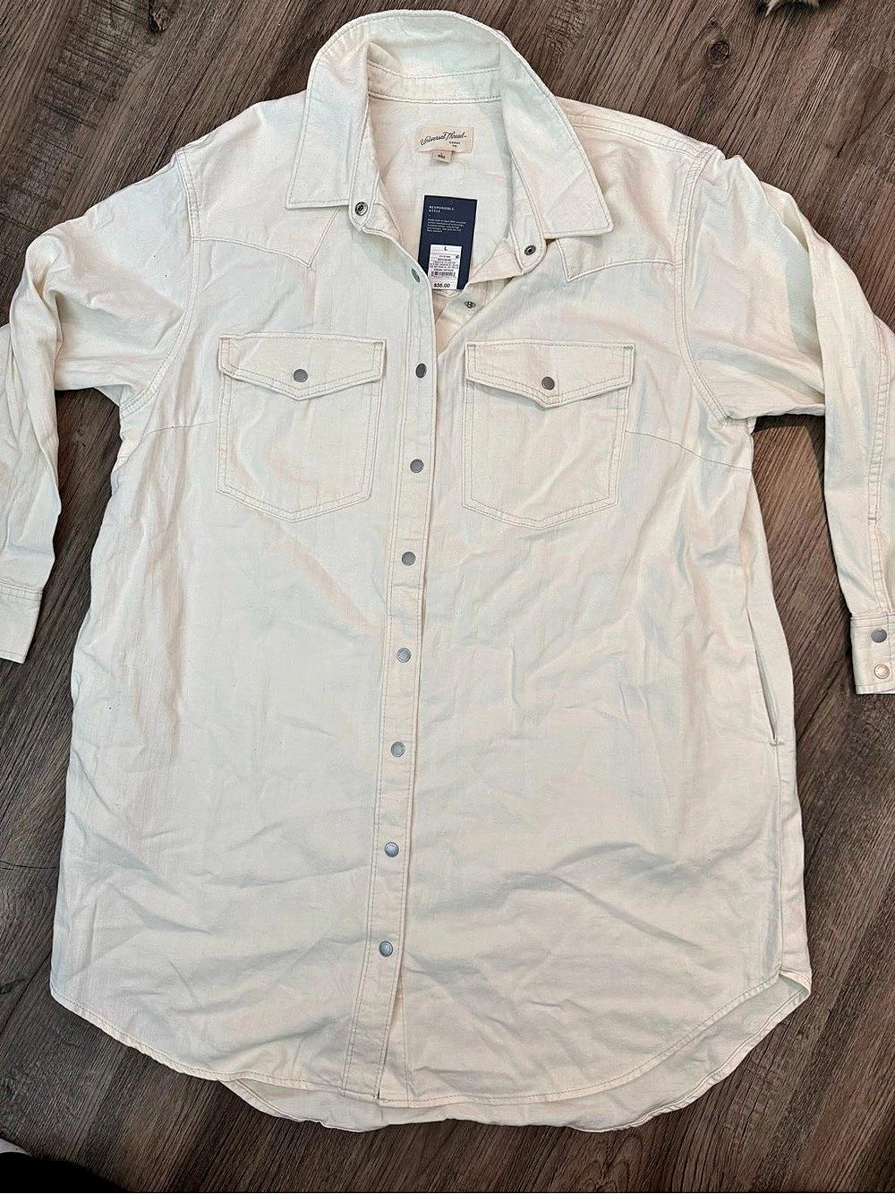 Universal Thread Jean dress in White Size Large